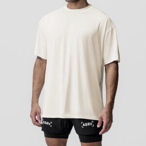 ASRV Ivory Cream Short Sleeve Aerosilver "OTWR" Oversized Tee